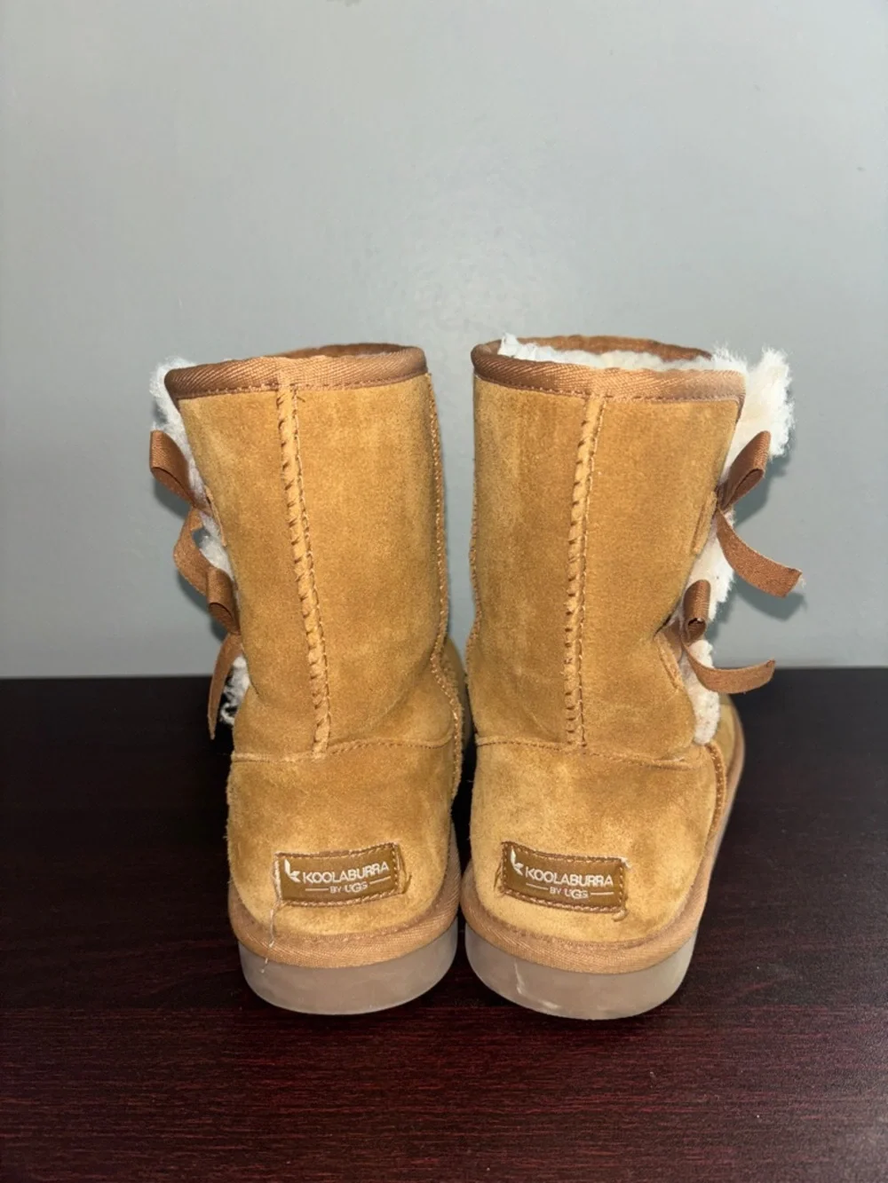 Koolaburra Kids Chestnut Suede Shearling-Lined Snow Boots
